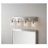 29.13 in. 4-Light Vanity Light/Clear Glass Shades