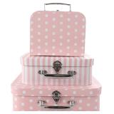 Set of 3 Paperboard Suitcases Storage Box Storage