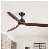 52 in. LED Indoor Matte Ceiling Fan/Remote/3Blades