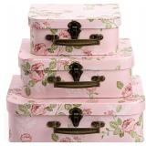 3 Pack Paperboard Suitcases Storage Box