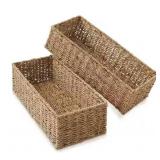 Seagrass Decorative Baskets Storage Bins Set of 2