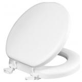 White Round Padded Toilet Seat