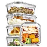 5Pack 22oz Glass Storage Containers with Lids