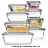 Glass 2Pack Food Storage Containers/Airtight Lids