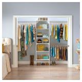 5to 10ft W White Solid Shelving Wood Closet System