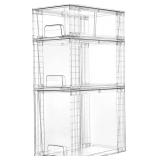 Vtopmart 3 Pack Clear Stackable Storage Drawers