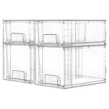 Vtopmart 4 Pack Clear Stackable Storage Drawers