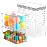 6 Pack Clear Storage Bins with Lids