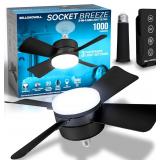 Small Ceiling Fan with LED Light and Remote
