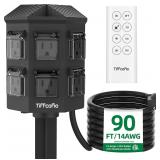 Outdoor Power Strip with 90FT Extension Cord