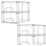 4Pack Clear Acrylic Drawer Organizers with Handles