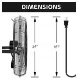 HealSmart 24 Inch Industrial Wall Mount Fan
