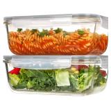2Pack Large Glass Storage Containers with Lids