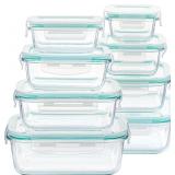 8 Pack Glass Food Storage Containers/Airtight Lids