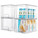 4Pack Large Stackable Kitchen Storage Drawers