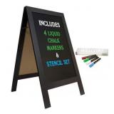 Excello 40 x 22 in. A-Frame Chalkboard Sign, Black