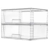 2 Pack Large Stackable Storage Drawers