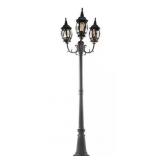 3-Head Black Outdoor Post Light