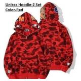 Unisex Hoodie-2 Set Red color- Size-Small