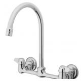 Chrome 2-handle Wall-mount Utility Faucet