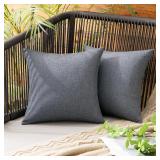 Outdoor Solid Waterproof Throw Pillow Covers-2Pack
