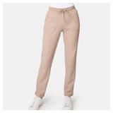 Women's Tapered Fit Tan Knit Work pants ( L )