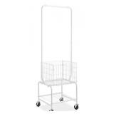 Metal Rolling Laundry Basket/Hanging Garment Rack