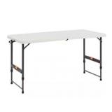 4 ft.Rectangular Folding Utility Table, Seats- 4