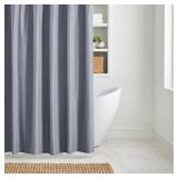 Gray Solid Polyester Shower curtain72in W x 72in L