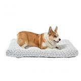 Gray Crate Polyester Pillow Dog Bed ( Medium )