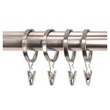 10Pack 1-in Brushed Nickel Steel Curtain ring/clip