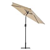 7.5-ft Tan Push-button Tilt Market Patio Umbrella