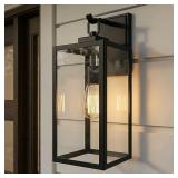 1Light 18H MatteBlack Hardwired Outdoor Wall Light