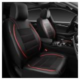 Universal FIT Piping Leather Two Front Seat Covers