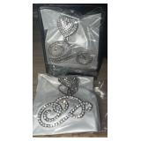 Necklaces Silver Cuban Link Chain/Heart Letter/V&P