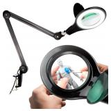 Magnifying Desk Lamp, 2.25x Light Magnifier- Black