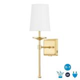 1 -Light Brushed Gold Transitional Wall Sconce