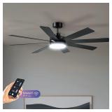 Outdoor Smart Ceiling Fan/Light/Remote 8 -Blade