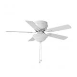 44-in White Ceiling Fan/Light/Pull Chain /5 -Blade