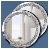 Crystal Crush Diamond Silver Mirror 2 Pack