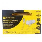 3 Prong Yellow Outdoor Extension Power Cord