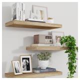 Wood Floating Shelves for Wall Set of 3, 17 Inch