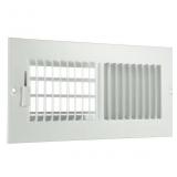 10x4in 2-way Steel White Sidewall/Ceiling Register