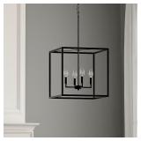 4Light Black Square Medium Hanging Pendant Light