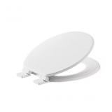 Wood White Round Soft Close Toilet Seat