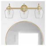 24-in 3 Light Brushed Gold Bathroom Vanity light