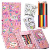 Coloring Book Set & Pages & Colored Pencils