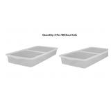 Stackable Underbed tote without Snap Lid-2pcs