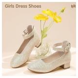 Girls Dress Shoes Ankle Strap Flower Girl Heels