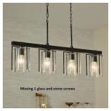 Farmhouse Clear glass Hanging Kitchen Island Light